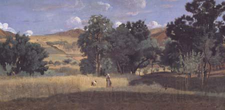 Jean Baptiste Camille  Corot Moisson dans une vallee (mk11) Norge oil painting art